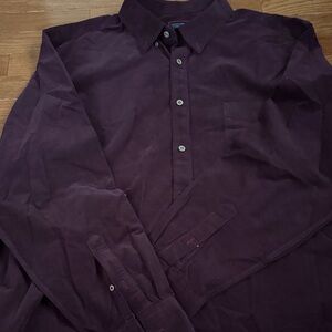UNTUCKit Men's Deep Purple Corduroy  Button Down Shirt